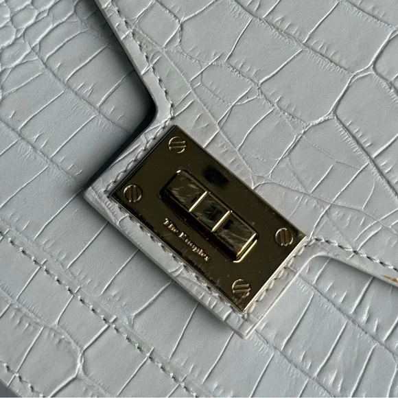 The Kooples Emily Crocodile-Effect Bag in White - Picture 3 of 7